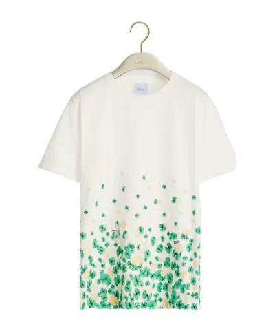 Dior Embroidered Fitted T-shirt In White