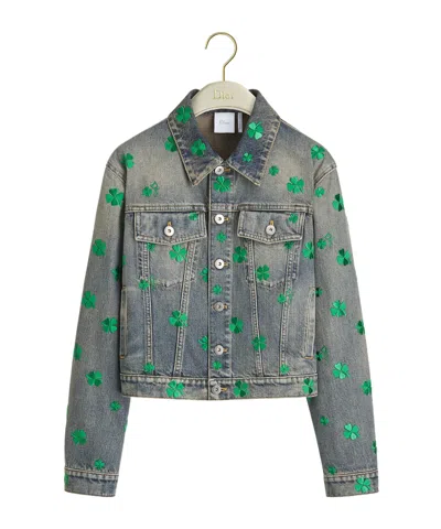 Dior Embroidered Jacket In Blue