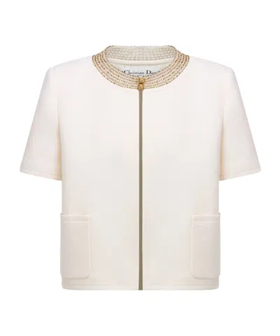 Dior Embroidered Jacket In White