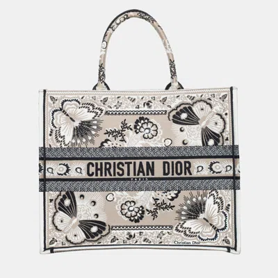 Pre-owned Dior Embroidered Large Book Tote Bag In Multi