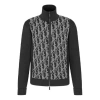 Dior Embroidered Logo Cashmere Plain Crewneck Pullover Sweater For Men Navy In Black