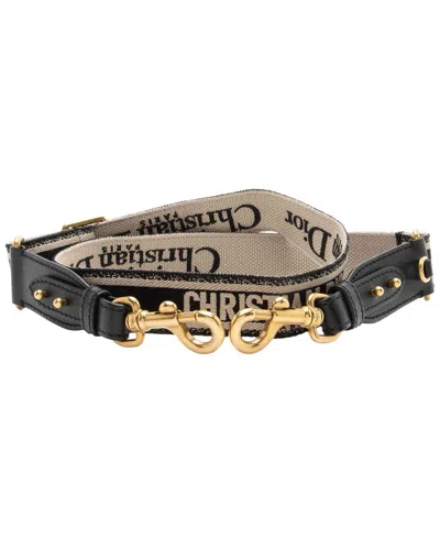 Pre-owned Dior Embroidered Logo Narrow Shoulder Strap (authentic Pre-loved)
