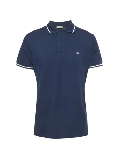 Pre-owned Dior Embroidered Polo Shirt In Blue