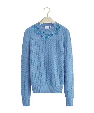 Dior Embroidered Sweater In Blue