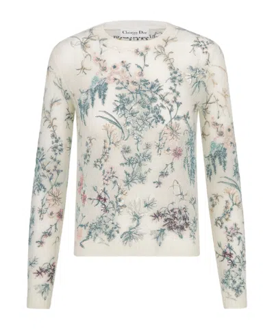 Dior Embroidered Sweater In White