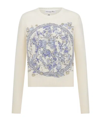 Dior Embroidered Sweater In White