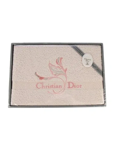 Pre-owned Dior Embroidered Towel In Neutrals/pink