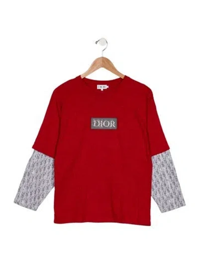 Pre-owned Dior Kids' Embroidered T-shirt In Red