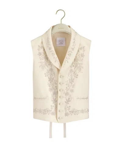 Dior Embroidered Vest In Neutral
