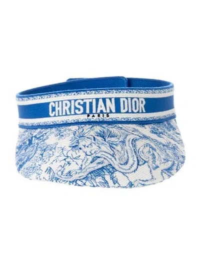 Pre-owned Dior Embroidered Visor Hat In Blue
