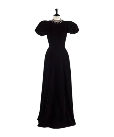 Dior Embroidery Long Dress In Black