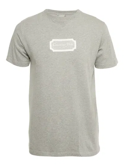 Pre-owned Dior Embroidery T-shirt In Gray