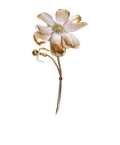 Dior En Fleurs Brooch In Gold