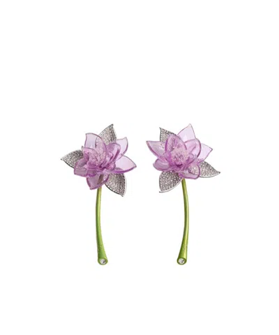 Dior En Fleurs Earrings In Purple
