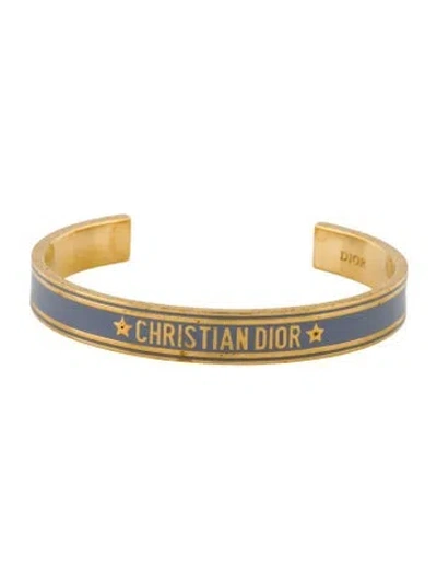 Pre-owned Dior Enamel Code Cuff Bracelet, 6" In Purple