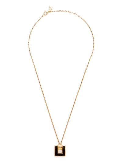 Pre-owned Dior Enamel Pendant Necklace In 金色