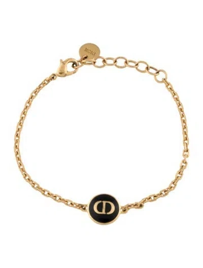 Pre-owned Dior Enamel Petit Cd Charm Bracelet, 7.25" In Multicolor
