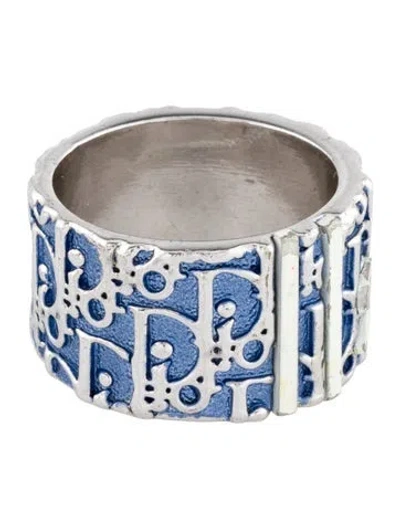 Pre-owned Dior Enamel Trotter Band Ring In Multi