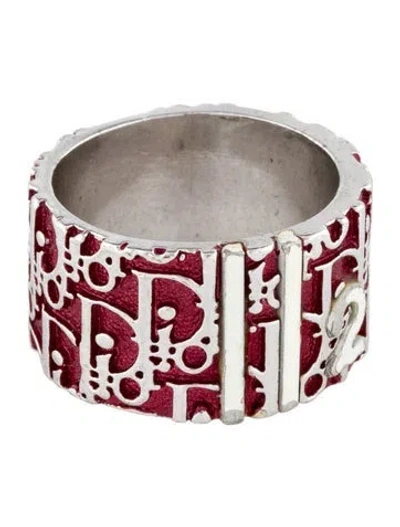 Pre-owned Dior Enamel Trotter Band Ring In Multi