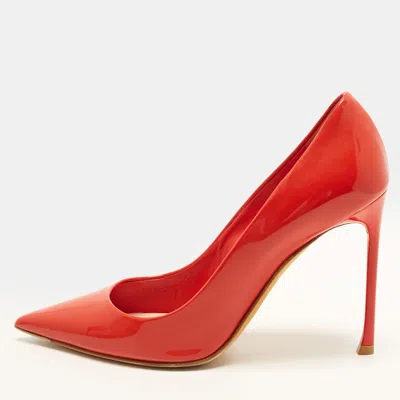 Pre-owned Dior Essence Size 37.5 Red Patent Leather Pumps