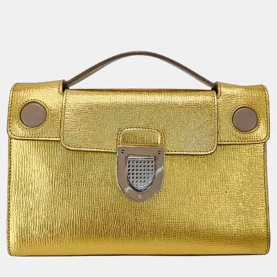 Pre-owned Dior Ever Gold Leather Clutch Bag