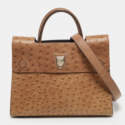 Pre-owned Dior Ever Top Handle Bag In Brown
