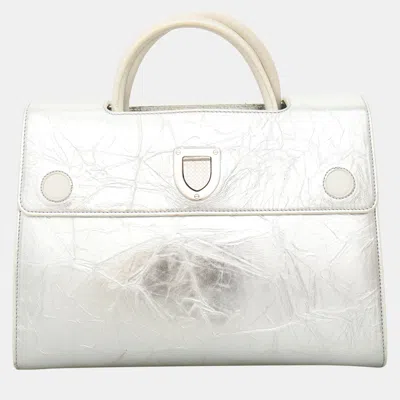 Pre-owned Dior Ever Tote Bag In Silver