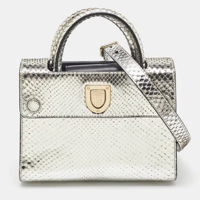 Pre-owned Dior Ever Tote In Silver