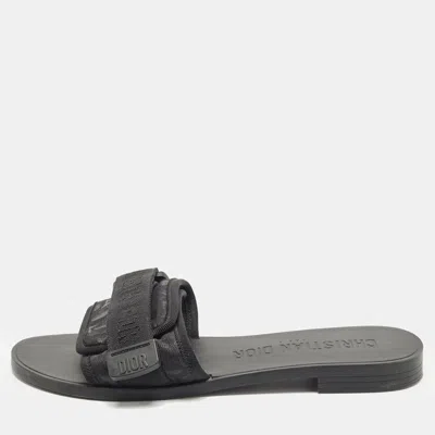 Pre-owned Dior Evolution Size 37 Black Fabric Flat Slide
