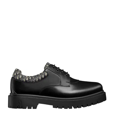 Dior Explorer Iii Leather Derby Shoe In Black