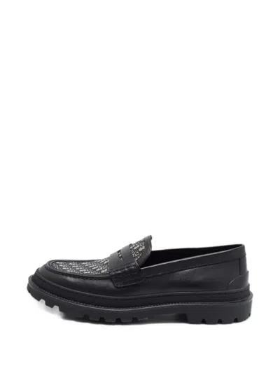 Pre-owned Dior Explorer Oblique Loafers In Black