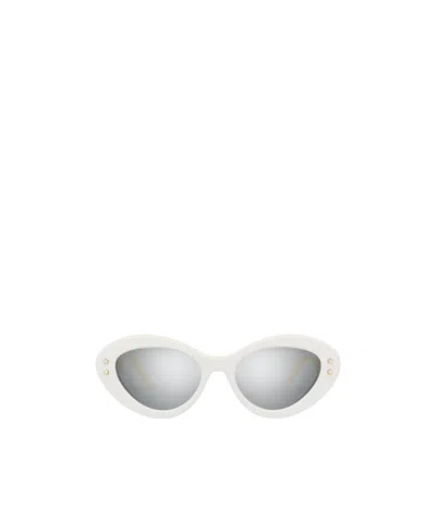 Dior Eyewear Butterfly Frame Sunglasses In White