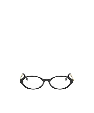Dior Eyewear Bow Oval Frame Glasses In Black