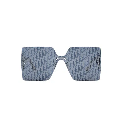 Dior Eyewear Monogrammed Square Frame Sunglasses In Gray
