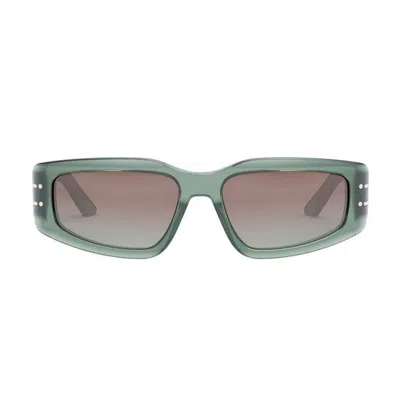 Dior Eyewear Rectangle Frame Sunglasses In Green