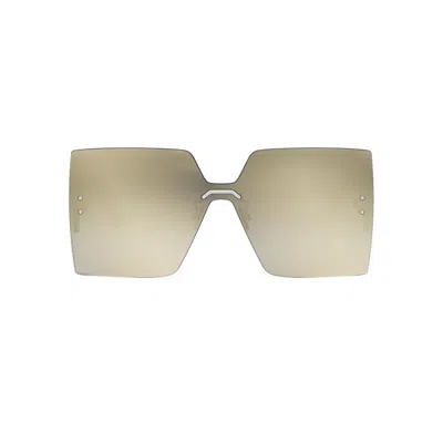 Dior 'club M5u Rectangular Shield Sunglasses In Gold