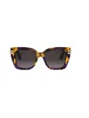 Dior Square Frame Sunglasses In Purple Orange Havana Gradient