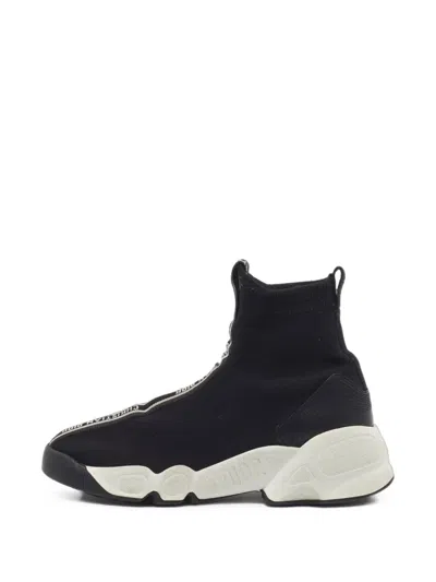 Pre-owned Dior F. Two Point Zero Knit High-top Sneakers In Black