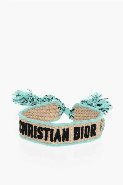 Dior Fabric J'a Bracelet With Embroidered Logo Grösse Unica