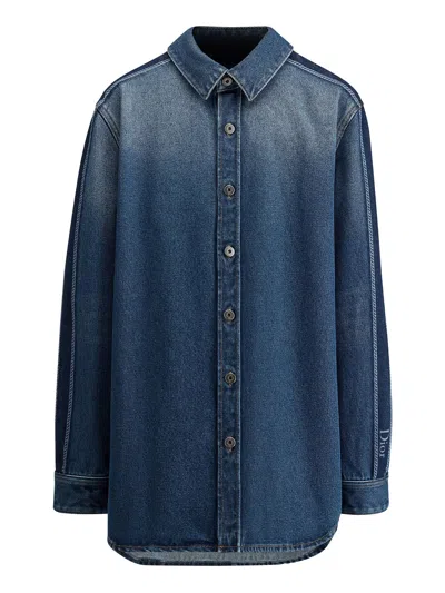 Dior Faded Blue Cotton Denim Shirt
