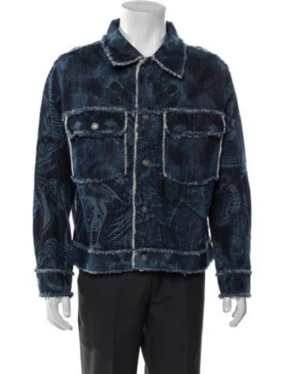 Pre-owned Dior Fantaisie Toile De Jouy Printed Denim Jacket In Blue