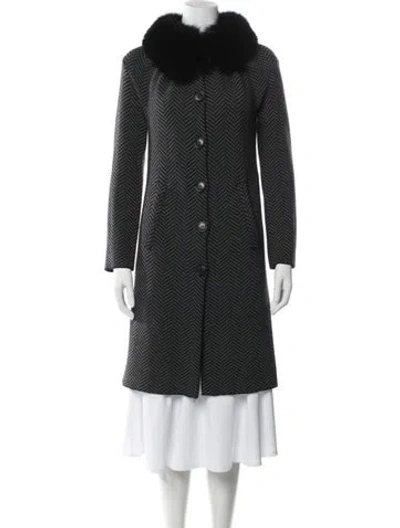 Pre-owned Dior Faux Fur Tweed Pattern Coat In Multi