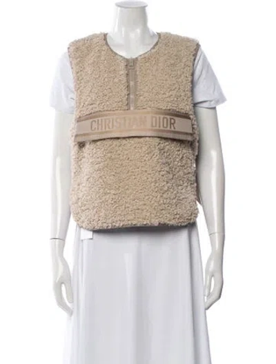 Pre-owned Dior Faux Fur Vest In Brown