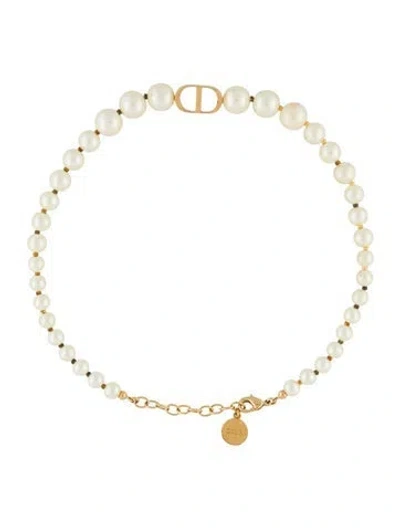Pre-owned Dior Faux Pearl 30 Montaigne Choker Necklace, 14.75" In Multi