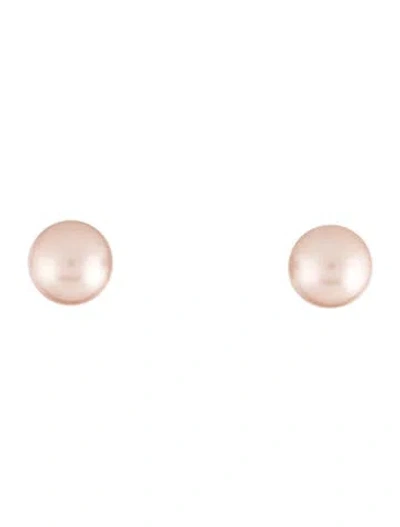 Pre-owned Dior Faux Pearl & Crystal Mise En  Tribal Stud Earrings In Pink