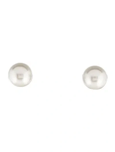 Pre-owned Dior Faux Pearl & Resin Tribales Stud Earrings In Multi
