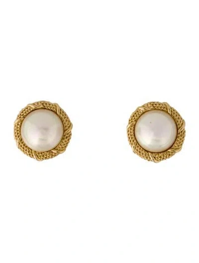 Pre-owned Dior Faux Pearl Clip-on Earrings In Multi