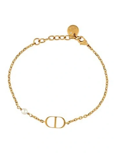 Pre-owned Dior Faux Pearl Petit Cd Bracelet, 7.25" In Multi