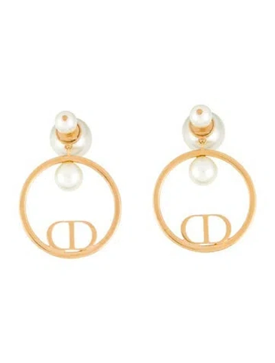 Pre-owned Dior Faux Pearl Tribales Earrings In Multi
