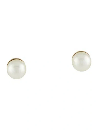 Pre-owned Dior Faux Pearl Tribales Stud Earrings In Multi